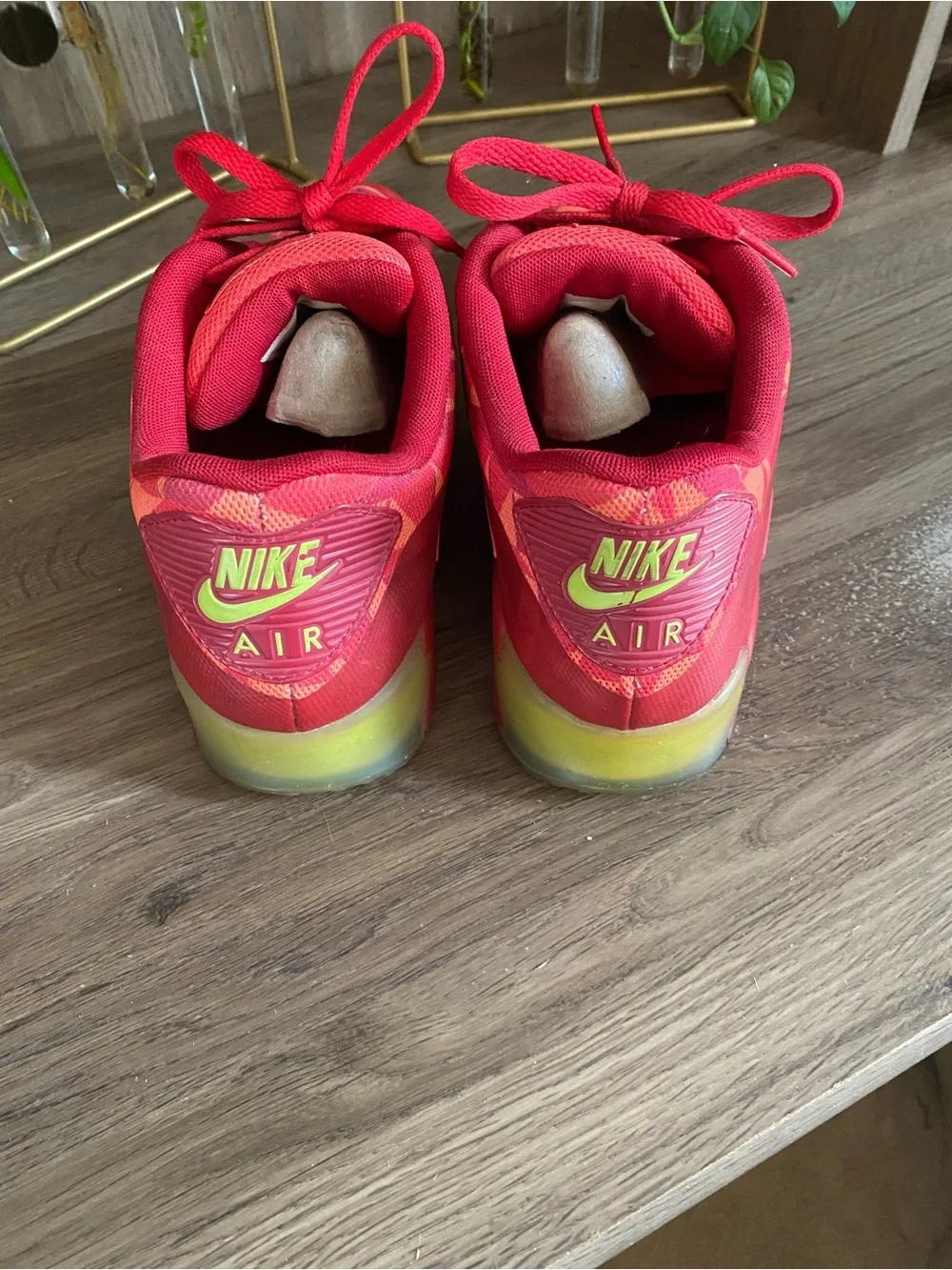 Nike Air Max 90 Ice Gym Red Geometric Sneakers Mens 9 Womens 10.5 Rare